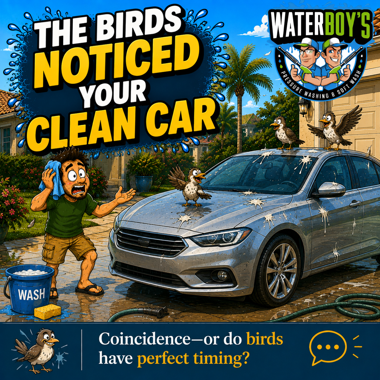 Humor marketing campaign sample for pressure washing